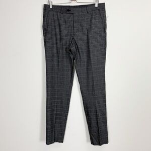 The Saville Row Brixton Pants Mens 34 W Gray Plaid Dress Suit Pants NWOT NEW